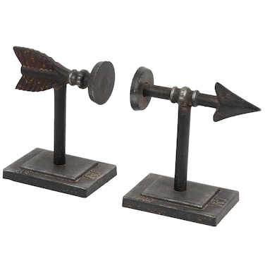 Creative CoOp Bronze Arrow Shaped Cast Iron Bookends Set of 2 Pieces