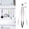 Silicone NonSlipTongs for Cooking 430 Steel Table Tongs for Kitchen Salad Pasta Grilling BBQ Heat Resistant Tip Strong Grip for Meat Black