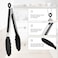 Silicone NonSlipTongs for Cooking 430 Steel Table Tongs for Kitchen Salad Pasta Grilling BBQ Heat Resistant Tip Strong Grip for Meat Black
