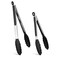 Silicone NonSlipTongs for Cooking 430 Steel Table Tongs for Kitchen Salad Pasta Grilling BBQ Heat Resistant Tip Strong Grip for Meat Black