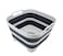 SAMMART 10L 264 Gallon Collapsible Dishpan with Draining Plug  Foldable Washing Basin  Portable Dish Washing Tub  Space Saving Kitchen Storage Tray GreySlate Grey