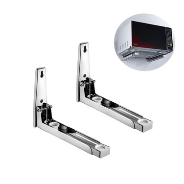 Aebor Universal WallMounted Microwave BracketsFoldable Stretch Shelf Rack Wall Mount Kitchen Microwave Oven Stand Bracket Stainless Steel