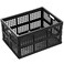 Eslite 34L Large Plastic Folding Storage CratesCollapsible Crates for StoragePack of 3 Black