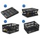 Eslite 34L Large Plastic Folding Storage CratesCollapsible Crates for StoragePack of 3 Black