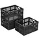 Eslite 34L Large Plastic Folding Storage CratesCollapsible Crates for StoragePack of 3 Black