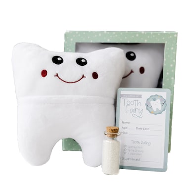 Tooth Fairy Pillow with Receipts and Magic Fairy Glitter for Boys and Girls 3 Piece Set with Hanging Option Toothfairy Kit Keepsake Gift