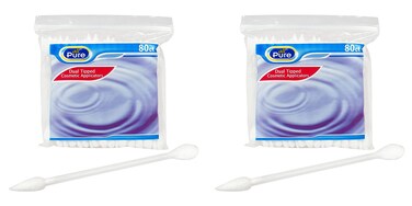 All Pure Cosmetic Applicators  80 ct 2 PACK Dual Tipped One Pointed Tip  One Flattened tip