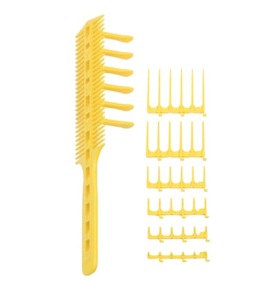 CombPal Scissor Clipper Over Comb Hair Cutting Tool  DIY Home Hair Cutting Guide Comb Set Classic Set Yellow