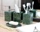 KLEO  Bathroom Accessory Set Made from Natural Stone  Bath Accessories Set of 4 Includes Soap Dispenser Toothbrush Holder Tumbler and Soap Dish Green