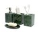 KLEO  Bathroom Accessory Set Made from Natural Stone  Bath Accessories Set of 4 Includes Soap Dispenser Toothbrush Holder Tumbler and Soap Dish Green