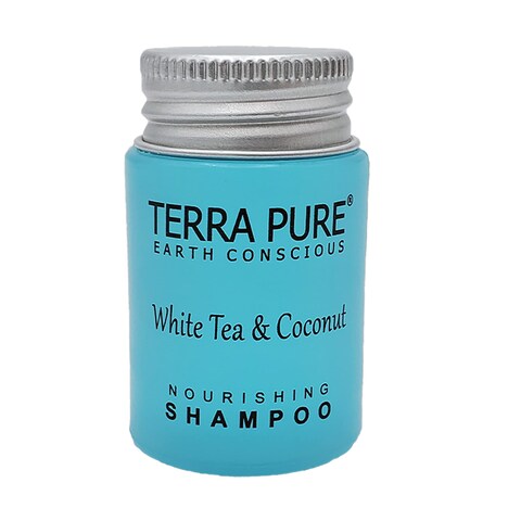 Terra Pure White Tea  Coconut Shampoo Travel Size Hotel Amenities 1 oz Case of 300