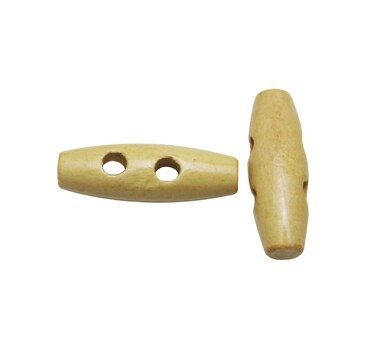 Amanaote Oval Shape Wooden Button 30mm in Length with 2 Holes for Craft Sewing DIY Pack of 40