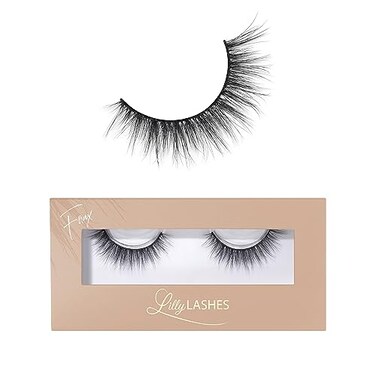 Lilly Lashes Everyday Blushing Natural Lashes  Faux Mink Natural Eyelashes False Eyelashes Everyday Use Cat Eye Lashes Individual Lashes Reusable up to 20x No Lash Glue Included 13mm