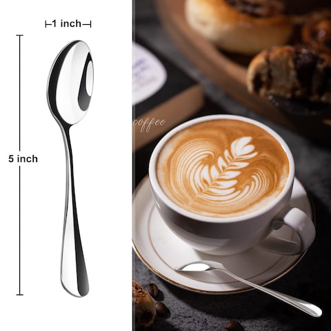 Small Spoons 6 Pcs Demitasse Espresso Spoons Mini Coffee Spoon Stainless Steel Teaspoon for Ice Cream Dessert Tiny Spoon for Home