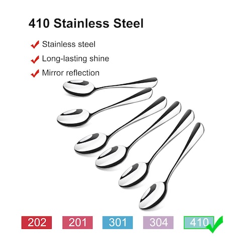 Small Spoons 6 Pcs Demitasse Espresso Spoons Mini Coffee Spoon Stainless Steel Teaspoon for Ice Cream Dessert Tiny Spoon for Home