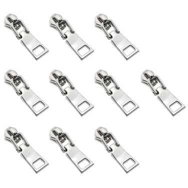 CZQC 3 Zipper Slider 10PCS 3 Silver Metal Zipper Repair Kit Zipper Fastener Zipper Pull Replacement for Luggage Suitcase BagBackpackJacket BagsCoat Boots Zip Slider