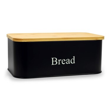 SimpliMagic 79416 Bread Box Modern Farmhouse Design Black Standard