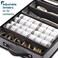 Flatware  Utensil Storage  Durable Silverware Storage Box with Padded Dividers 5 Compartment Flatware Storage Case Silverware Case with Handles and Removable Lid  Protects and Organizes Cutlery