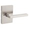 Kwikset Halifax Interior Privacy Door Handle with Lock Door Lever For Bathroom and Bedroom Satin Nickel Reversible Keyless Push Button Lock Door Lever with Microban Protection