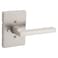 Kwikset Halifax Interior Privacy Door Handle with Lock Door Lever For Bathroom and Bedroom Satin Nickel Reversible Keyless Push Button Lock Door Lever with Microban Protection