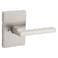 Kwikset Halifax Interior Privacy Door Handle with Lock Door Lever For Bathroom and Bedroom Satin Nickel Reversible Keyless Push Button Lock Door Lever with Microban Protection