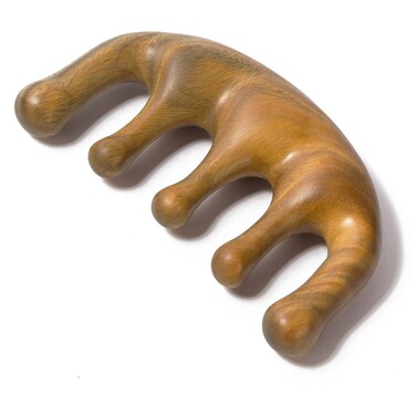 Moreinday Wooden Scalp Massager for Hair Growth Massage Comb Wide Tooth Wooden Comb Head Massager Scalp Relax Gua Sha Comb for Women Men  Green Sandalwood Comb