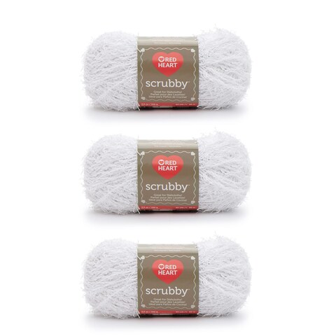 Red Heart Scrubby Coconut Yarn  3 Pack of 100g35oz  Polyester  4 Medium Worsted  92 Yards  KnittingCrochet