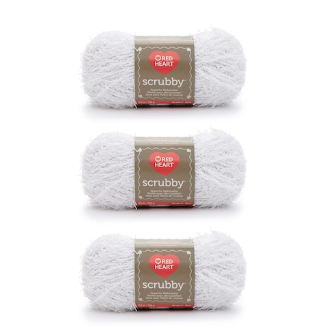 Red Heart Scrubby Coconut Yarn  3 Pack of 100g35oz  Polyester  4 Medium Worsted  92 Yards  KnittingCrochet