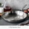 Merten  Storck TriPly Stainless Steel 12 Frying Pan Skillet Professional Cooking Multi Clad Heats Evenly DripFree Pouring Edges Browning Induction Durable Oven  Dishwasher Safe