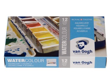 Van Gogh Watercolor Paint Set Metal Tin 12Half Pan