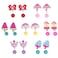 Elesa Miracle 7pairs Kids Toddler Little Girl Clipon Earrings Value Set Party Favor Birthday Gift Pretend Play Princess Jewelry Set in Box