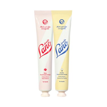 Lanolips Hand Cream Duo  Rose  Vanilla  Hydrating  Moisturizing Hand Cream for Dry Skin Cracked Skin Hands and Cuticles 2 x 169 oz