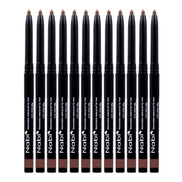 Beauty Spot 12pcs Nabi Retractable Waterproof Eyeliner Pencil  Long Lasting Fade Resistant Formula  Quick Makeup Remover Brown