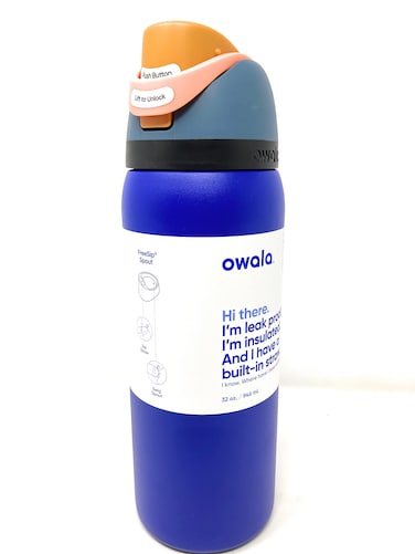 Owala FreeSip Insulated Stainless Steel Water Bottle with Straw BPAFree Sports Water Bottle Great for Travel 32 Oz Tide Me Over