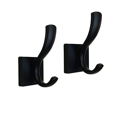 UNHINT Black Coats Towels HooksTowel Robe Clothes Coat HooksHeavy Duty Wall Mount Hooks for Bath Bedroom Kitchen Pool Garage Hotel2 Pack