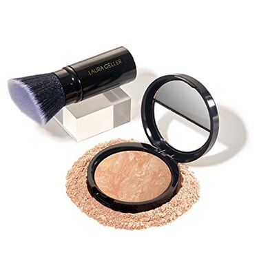 LAURA GELLER NEW YORK Baked BalancenBrighten Foundation with Kabuki Brush Makeup Set Light