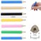 AUTEMOJO 7 short triangular giant wooden pencils for childrens small hand writing and painting 35inch fat pencils for preschool children with eraser and pencil sharpener