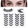 SONAFEEL Natural Lashes Short False Eyelashes 13mm Volume Strip Lashes 12Pairs 3d Mink Lashes Fluffy Reusable Fake Eyelashes Pack