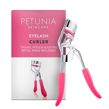 Silicone Eyelash Curler with Refill Pads  Satin Pouch Designed for No Pinching or Pulling and Perfect for Those with Straight Flat Lashes Wanting Dramatic Long Lasting Seamless Curls
