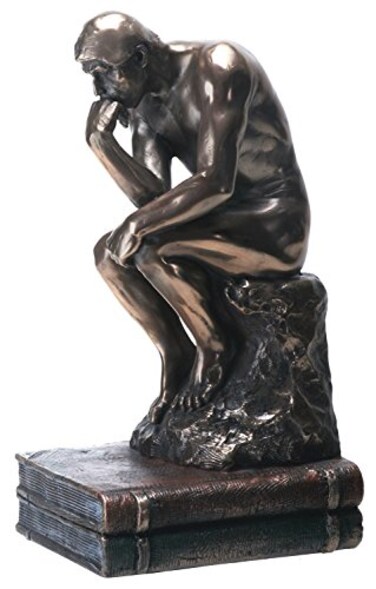 YTC 775 Inch The Thinker Nude Male Statue Figurine Bronze Colored