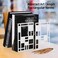 Book Ends Bookends Book Ends for Shelves Bookends for Heavy Books Book Divider Decorative Holder Metal Heavy Duty Bookend White 2 Pair Abstract Art Desgin Book Stopper Supports for Office Home