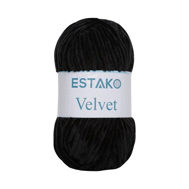 Estako Velvet Chenille Blanket amigurumi Yarn for Crocheting and Knitting Super Bulky 100 gr 132 yds 1810  Black