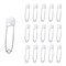 Ruidee 50 Pcs Diaper Pins Nappy Pins Plastic Head Safety Pins with Safe Locking White