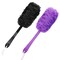 Back Scrubber Brush Long Handle for Shower Loofah On a Stick Sponge Back Brush Body Exfoliator Scrubber Bath Brush for Men Women Exfoliating Cleaning Back Scrubber for Elderly 2 PackBlackPurple