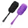 Back Scrubber Brush Long Handle for Shower Loofah On a Stick Sponge Back Brush Body Exfoliator Scrubber Bath Brush for Men Women Exfoliating Cleaning Back Scrubber for Elderly 2 PackBlackPurple