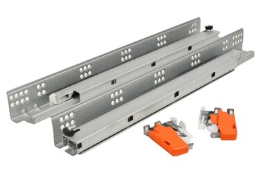 Laurey 1081515 Inch Full Extention Undermount Drawer Slide 75 lb Soft Closing Full Tandem Pair Gray Steel Small