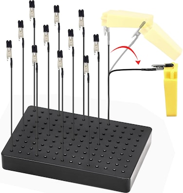 Yocoolfun Model Painting Stand Base Holder and 12PCS Bendable Alligator Clip Stick Set Modeling Tools for Airbrush Hobby Model Parts