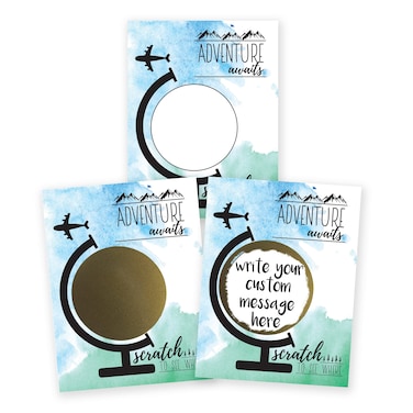 Make Your Own DIY Scratch Off ScratchNotes 20 Pack 3x4 Note Cards  Stickers Adventure Awaits Around The Globe