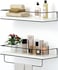 Shario White Floating Shelves  Set of 2 Wall Mounted Hanging Shelves with Black Towel Rack Decorative Storage Shelves for Bathroom Kitchen Living Room  Bedroom Modern White