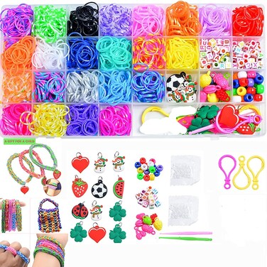 JIYAKO 2000Rubber Band Bracelet Kit Loom Bracelet Making Kit for Kids Rubber Bands Refill Loom Set Rubber Bands for Bracelet Making Kit for Kids